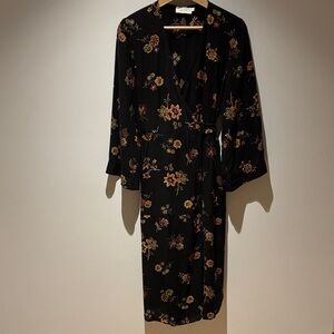 A.L.C. Black Floral Long Sleeve Dress